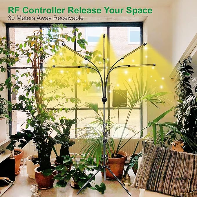 Grow Lights for Indoor Plants,5 Heads Plant Lights for Indoor Plant,LED Full Spectrum Plant Lights,Adjustable Plant Grow Light,4/8/12H Timer,Warm White Grow Lamp for Various Plant