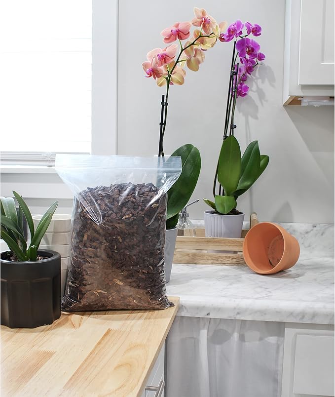 100% Natural Pine Bark Mulch Nuggets (8 Quarts), Small Mulch Chips for Indoor/Outdoor Container Gardening, Ideal for Soil Supplement, Houseplant Mulch