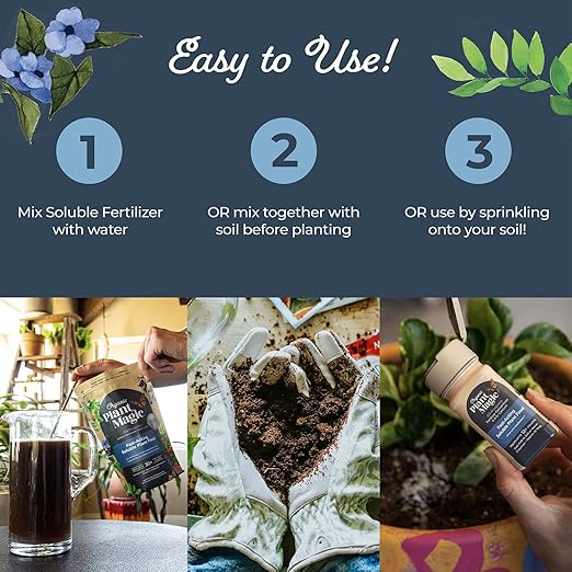 Organic Plant Magic - Truly Organic™ Easy to Use Soluble Plant Food Shaker: All-Purpose Fertilizer Concentrate for All Flower Vegetable Herb Fruit Tree Indoor Garden & House Plants [Two 3 oz Shaker]