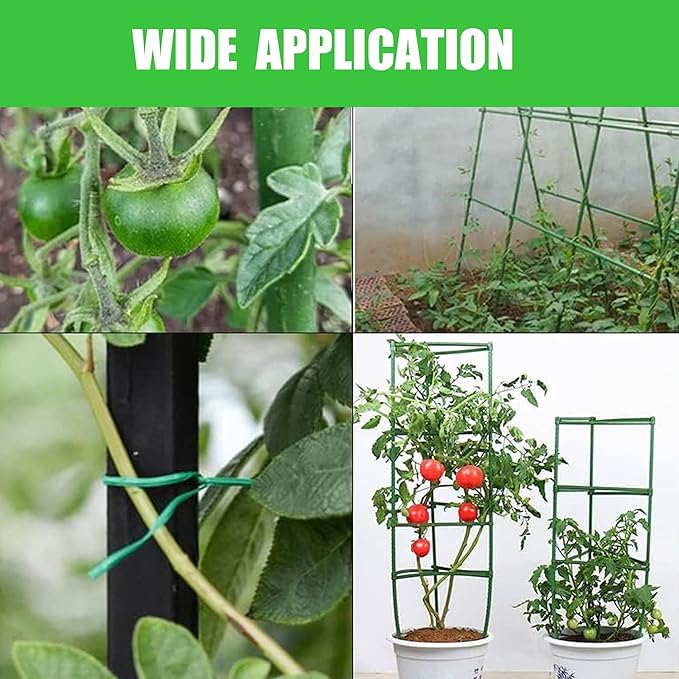 Xiny Tool 126pcs Garden Stakes Set, Includes 50Pack 17" Garden Poles, Tomato Climbing Plant Trellis Plant Climbing Frame for Vegetables Cucumber Fences Beans Outdoor Gardening (Green, 25 Pack)