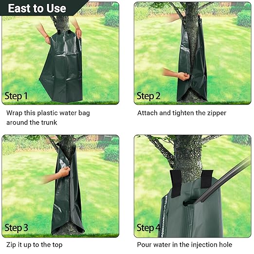 Tree Watering Bags 20 Gallon, Slow Release Gator Bags for Trees, Durable PVC Tree Drip Irrigation Bags with Heavy Duty Zipper, Deep Root Targeting - 5 Pack