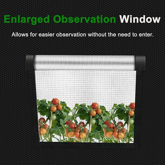 ATOUR 24”x24”x48” Grow Tent, Reflective 600D Mylar,Hydroponic Grow Tent with Observation Window and Floor Tray for Indoor Plant Growing 2’x2’
