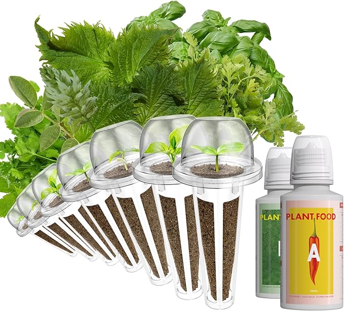 LYKOCLEAN Herb Seeds Pod Kit for AeroGarden, idoo, Ahopegarden, MUFGA Hydroponics Garden, 350+ Seeds, Include Cilantro, Basil, Parsley, Mint, Liquorice(7-Pods)