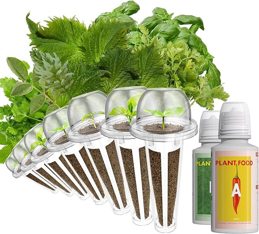LYKOCLEAN Herb Seeds Pod Kit for AeroGarden, idoo, Ahopegarden, MUFGA Hydroponics Garden, 350+ Seeds, Include Cilantro, Basil, Parsley, Mint, Liquorice(7-Pods)