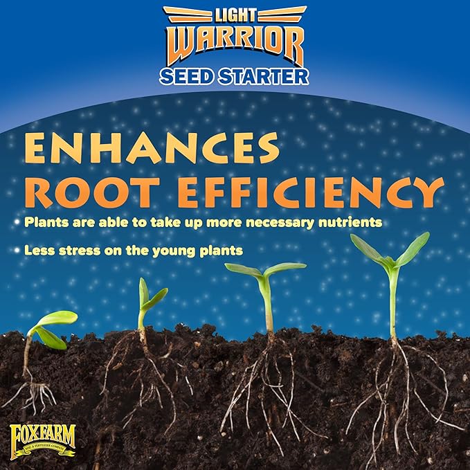 FoxFarm Light Warrior Seed Starter Growing Medium, 1cu ft - Beneficial for Seed Germination and Root Development, Indoor/Outdoor Cultivation - Ideal Nutrition for Plant Seedlings