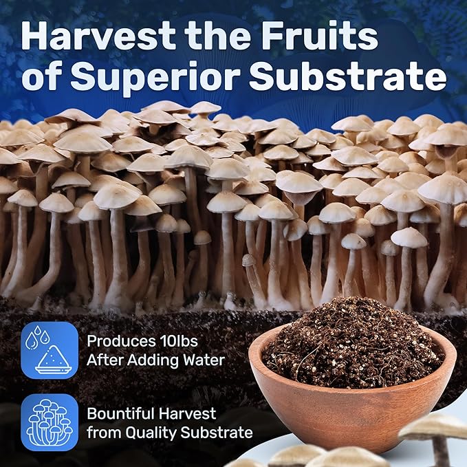 Surfin' Spores Dry Mushroom Substrate Mix | Produces 10 Pounds of Pasteurized Substrate | CVG Mix (Coco Coir, Vermiculite, Gypsum)