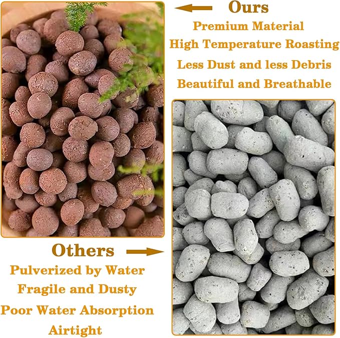 Legigo 7 LBS Organic Expanded Clay Pebbles, 4mm -16mm Light Expanded Clay Aggregate, Natural Clay Pebbles for Hydroponic & Aquaponics Growing, Orchid Potting Mix, Dutch Buckets, Drainage