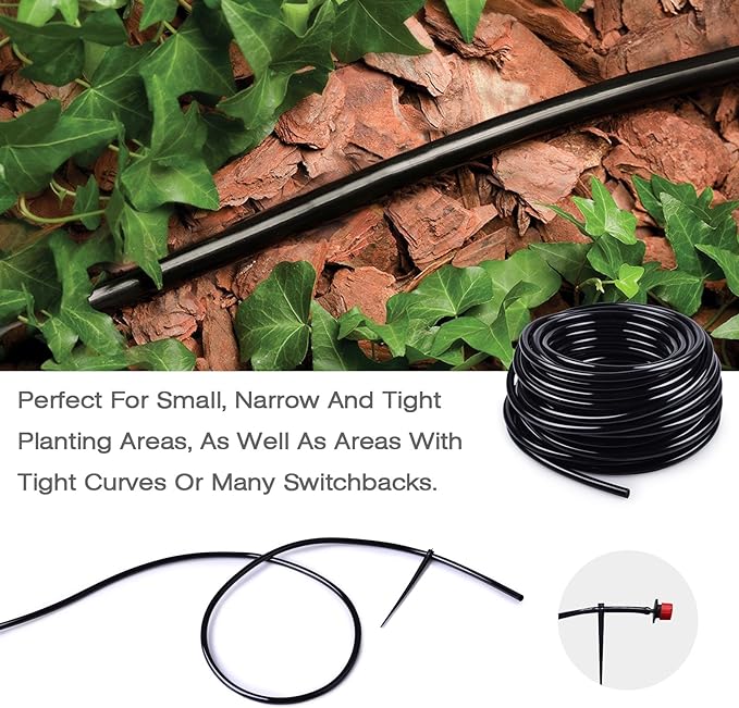 MIXC 1/4 inch Blank Distribution Tubing Drip Irrigation Hose, 50ft Roll