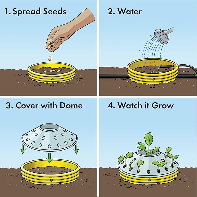 Kids Outdoor Butterfly Garden Kit - Complete Kit for Growing Your Own Butterfly Garden from Seeds with Grow Rings and Greenhouse Germination Domes, Non-GMO Seeds, BPA-Free