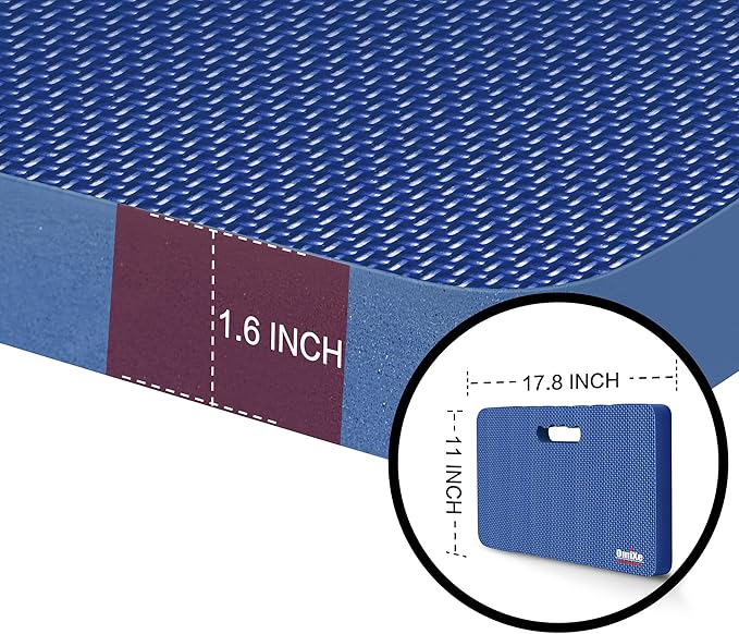 Extra Thick Kneeling Pad Comfy Foam Kneeler Mat Garden Knee Pad Cushion for Gardening Planting Yard Work Prayer Yoga Mechanic Exercise Workout Baby Bath 18 x 11 x 1.5 Inch Large Blue 2 Pack