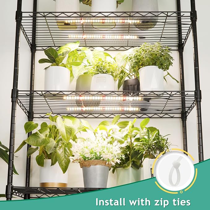 LBW Grow Light for Indoor Plants Full Spectrum, Plant Lights for Indoor Growing with 10 Brightness Levels & Timer 4/8/12 Hours, 240 LED Grow Lights Strip for Plant Growing, 1 Pack