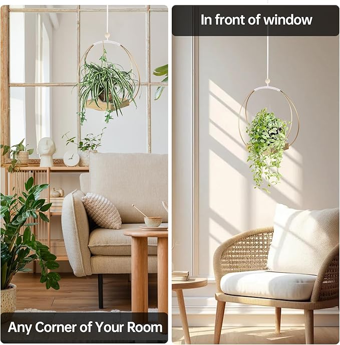 Hanging Planters for Indoor Plants - Plant Hanger Outdoor, Metal Plant Hanger Mid Century Boho Macrame, Hanging Wall Ceiling Window, Gift for Mom, Plant Lovers, Housewarming