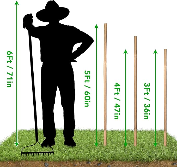 SWANGSA 55 Pack Bamboo Stakes for Plant 5 Feet(57.5inch) Bamboo Sticks for Garden Plant Support Stakes Poles for Tomatoes, Beans, Flowers, Trees, Indoor and Outdoor Climbing Plants