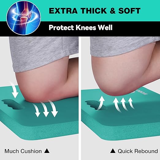 WORKPRO Extra Thick Kneeling Pad, 2-Pack, Soft Foam Cushioning for Knee, Large Foam Kneeler Mat for Gardening, Bathing Baby, Workout Supplies, 17.5 x 11 x 1.5 in, Robin's egg Blue