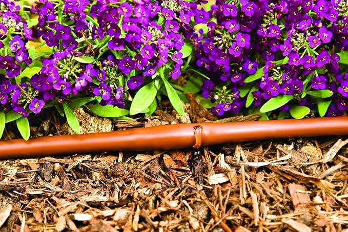 One Stop Outdoor USA Made - 1/4-Inch x Irrigation/Hydroponics Dripline with 6-Inch Emitter Spacing (Brown) (500' Foot Roll)