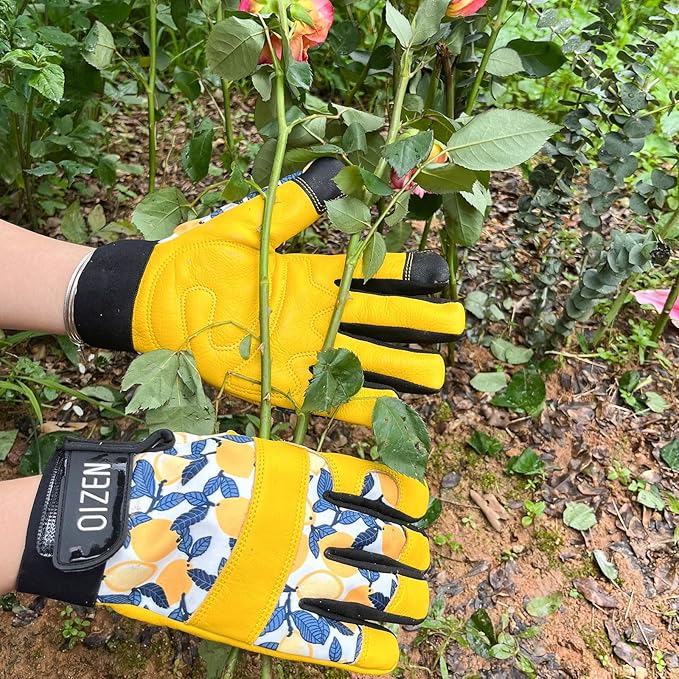 Leather Tough Cowhide Work Gardening Gloves for Women Thorn Proof, Working Gloves, Gardening Gifts for Women