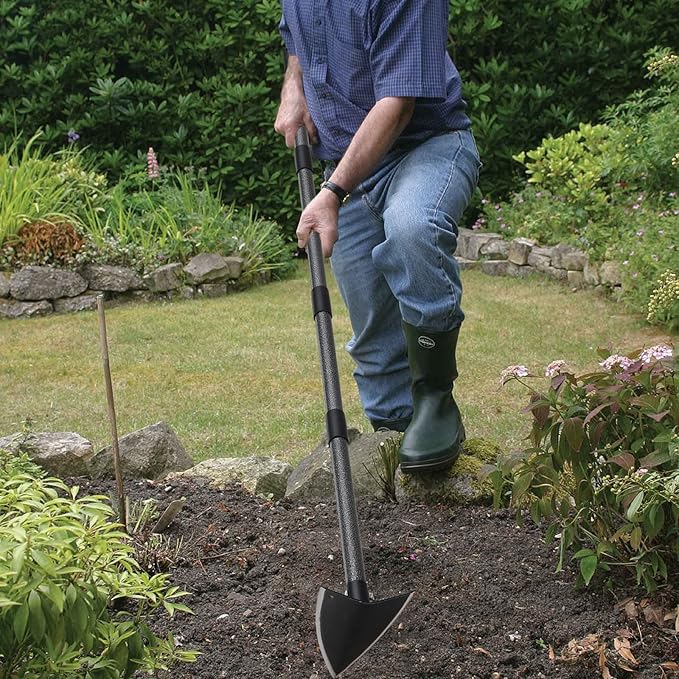 Hoe Garden Tool,48 Inch Garden Hoe Triangle Gardening Hoe with Sharp Blade for Digging,Weeding,Cutting and Loosing Soil,Adjustable Length Metal Handle (4 FT)