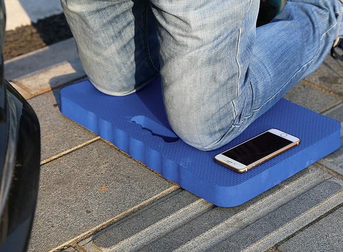 Extra Thick Kneeling Pad Comfy Foam Kneeler Mat Garden Knee Pad Cushion for Gardening Planting Yard Work Prayer Yoga Mechanic Exercise Workout Baby Bath 18 x 11 x 1.5 Inch Large Blue 2 Pack