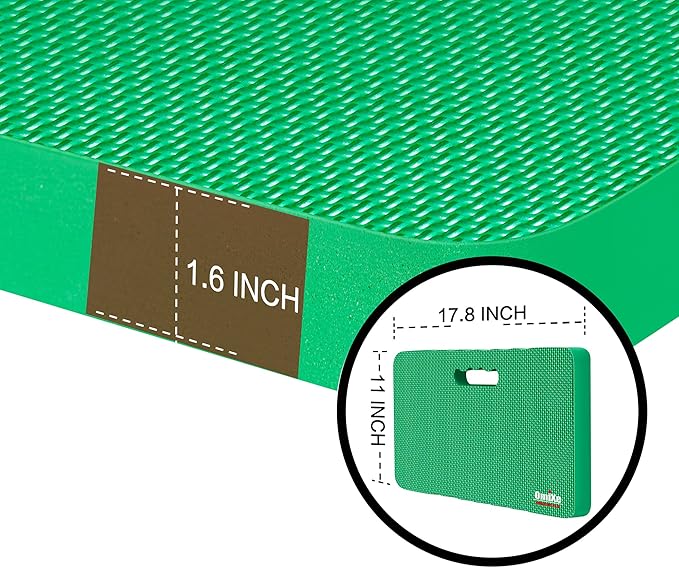 Extra Thick Kneeling Pad Comfy Foam Kneeler Mat Garden Knee Pad Cushion for Gardening Planting Yard Work Prayer Yoga Mechanic Exercise Workout Baby Bath 18 x 11 x 1.5 Inch Large Green 2 Pack