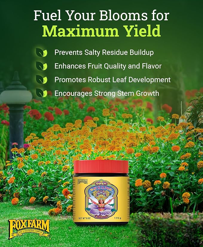 Foxfarm Soluble Nutrient Trio: Open Sesame, Cha Ching & Beastie Bloomz (Pack of 3-6 oz Jars) + Twin Canaries Chart
