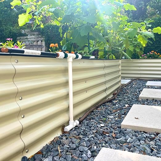 Garden Grid Connection Manifold | Connect Neighboring Garden Grids or Just 1 and/or Daisy-Chain from Manifold to Manifold with Garden Hoses to Connect Many Garden Grids | 4”/Lay-Flat Height