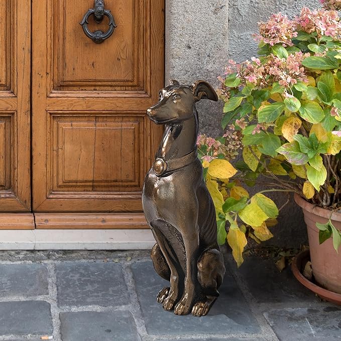 Design Toscano Greyhound Sentinel Cast Iron Dog Statue