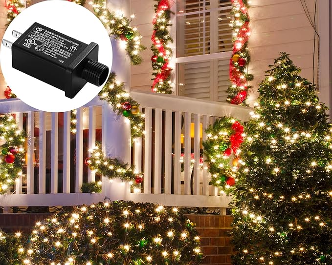 Replacement Yard Inflatable Adapter Power Supply Adaptor - 12V 1.0A 8Pcs - Inflatable Plug Replacement Class 2 Power Supply - for Christmas Tree Light/Thanksgiving Yard Blow Up Decorations