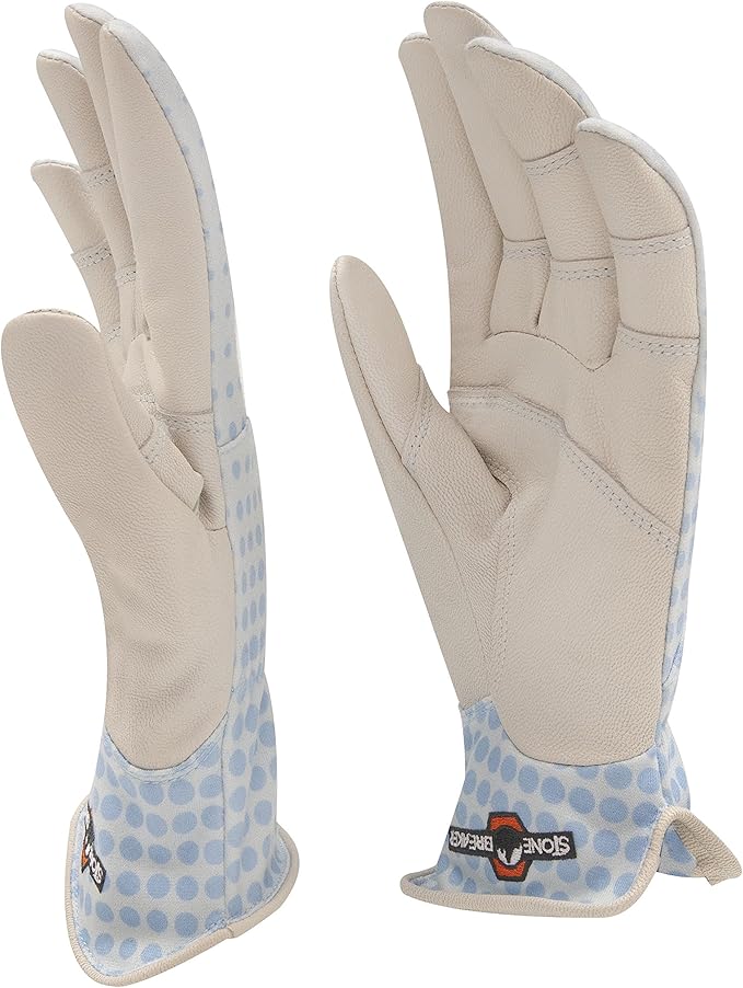 StoneBreaker Gloves Gardener Women's Gardening Glove, Large, Light Blue