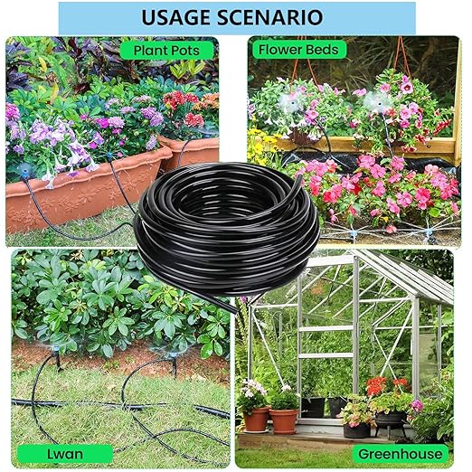 50Ft 5/16 "Dropper Blank Distribution Tube Irrigation Kit with 4Pack6 Fast Coupling Coupler for DIY Garden Irrigation System,Dropper and Drip Irrigation System kit (15m)