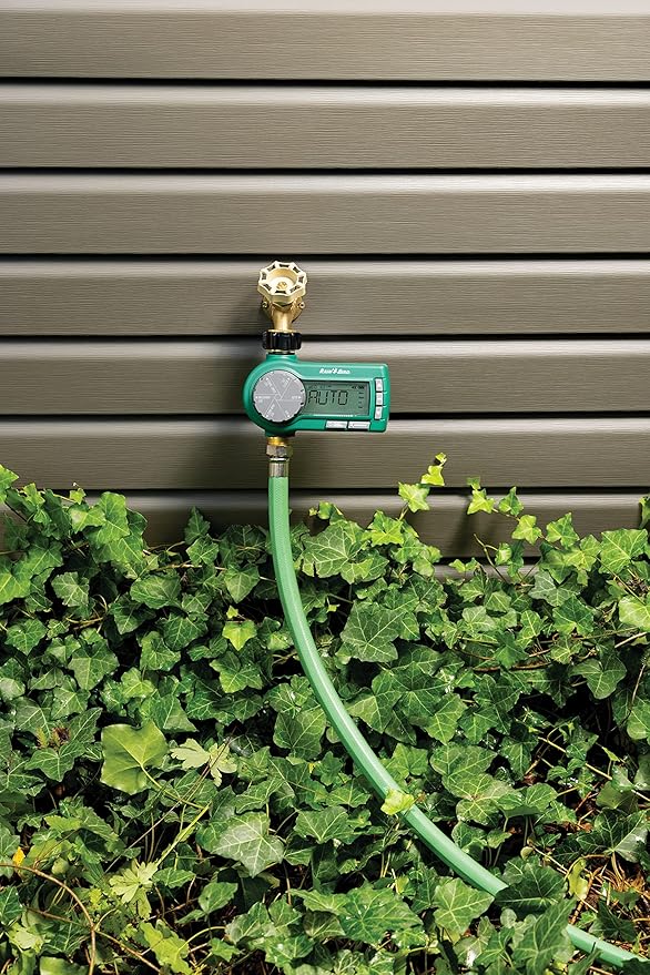 Rain Bird 1 Zone Electronic Digital Hose End Timer Bundle with 4-Pack Drip Irrigation Elbow Fittings