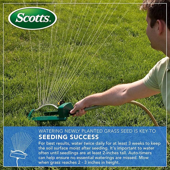 Scotts Turf Builder Grass Seed Sun & Shade Mix, Grows in Extreme Conditions & Spreads for a Durable Lawn, 15 lbs.