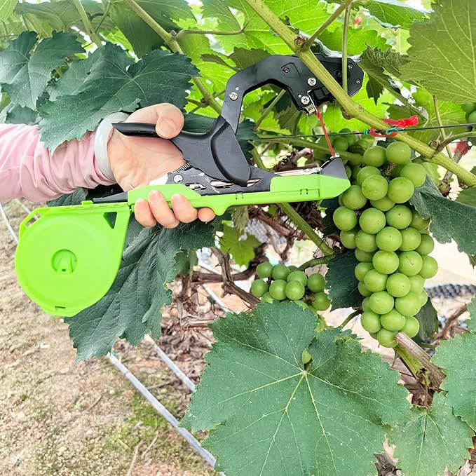 Upgraded Plant Tying Machine,Plant Vine Tying Tool Kit with 20000pcs Staples 17 Roll Tape, with SK5 Blade Replacement for Gardener,Farmer,Grapes,Tomatoes,Vegetables