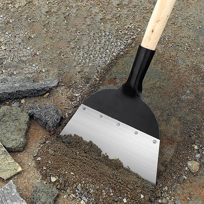 Garden Shovel Snow Shovel Multi-Functional Steel Flat Shovel Garden Spade Cleaning Scraper Garden Tool Ice Scraper Ice Chopper 11in/28cm