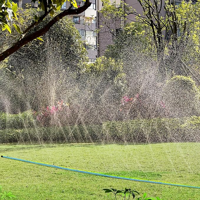 Sprinkler Hose 15FT, Heavy Duty Watering Hoses, Efficient Irrigation Tubing for Garden Lawn Sprinklers System with 10 Pack Staples