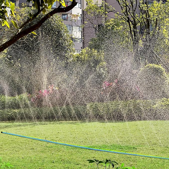 Sprinkler Hose 50FT, Heavy Duty Watering Hoses, Efficient Irrigation Tubing for Garden Lawn Sprinklers System with 20 Pack Staples