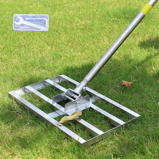 Scalebeard Lawn Leveling Rake,6FT 17 X10In Lawn Leveling Tool, Effort Saving & Adjustable Handle Heavy Duty Lawn Leveler for Yard Garden Golf Course Dirt Leveler