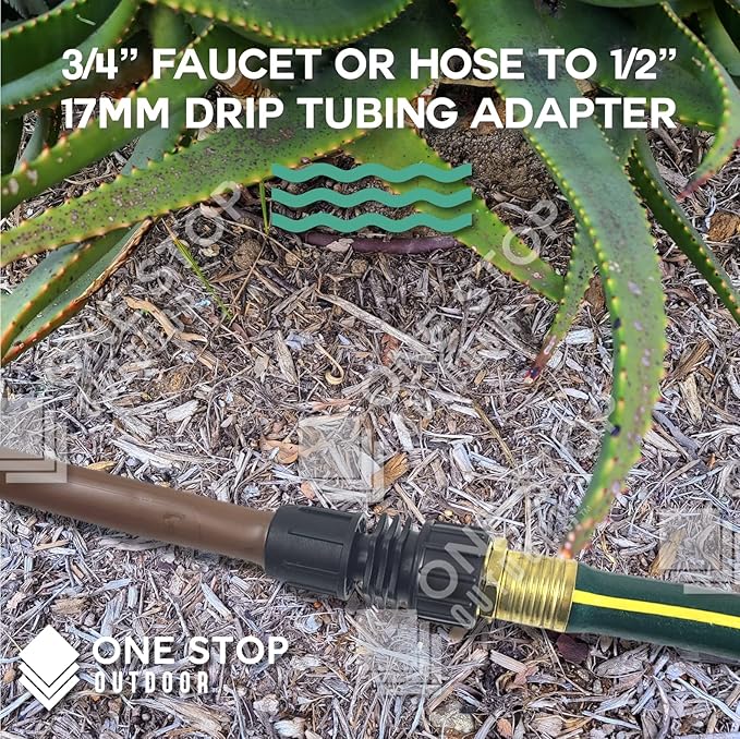 USA Made - 5 Pack Premium 1/2 Inch Drip Tape Irrigation Tubing 17mm Swivel Adapter Universal Perma-Loc Connector Barbed Locking Fitting - Fits All Brands Rainbird, Netafim, Etc. 17mm