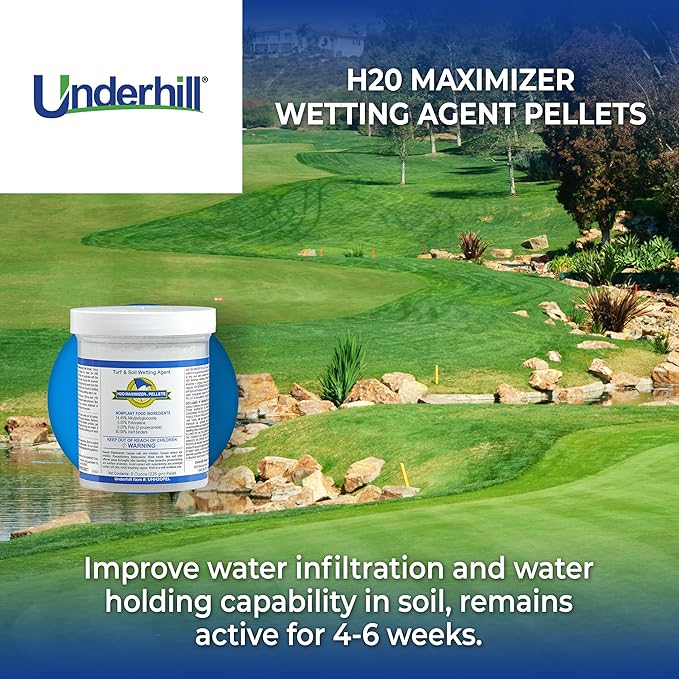 Underhill UHH20PEL H20 Maximizer Ultra Holding Wetting Agent Pellets Soil Surfactant for Lawn, Garden, Turf Grass, Golf Greens, 6 Tablets