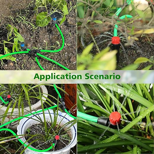 Drip Irrigation System for Gardening 100FT Efficient Watering Kit with Hose Nozzles Easy Installation & Maintenance Ideal for Vegetables Flowers Lawns Durable & Eco-Friendly