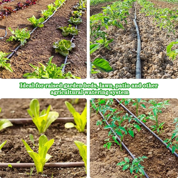 36 Pieces Drip Irrigation Kit：Drip Irrigation Parts for 1/2 Inch Drip Irrigation Tubing with 17mm 0.600" ID Drip Barbed Connectors Including 12 Couplings 10 Tees 6 Elbows 6 Plugs 2 Crosses