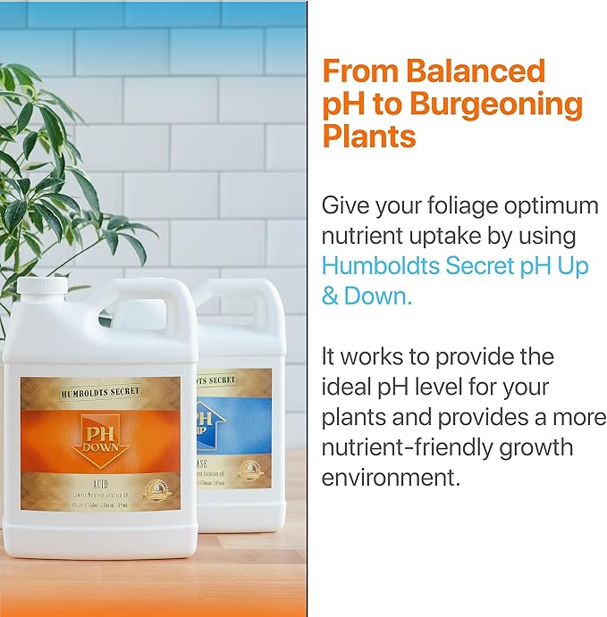 Humboldts Secret pH Up and pH Down Control Kit | Liquid pH Plant Balancer for Soil Gardening & Hydroponics Growing System | Optimal Nutrient Uptake for All Plants (2.5 Gallon)