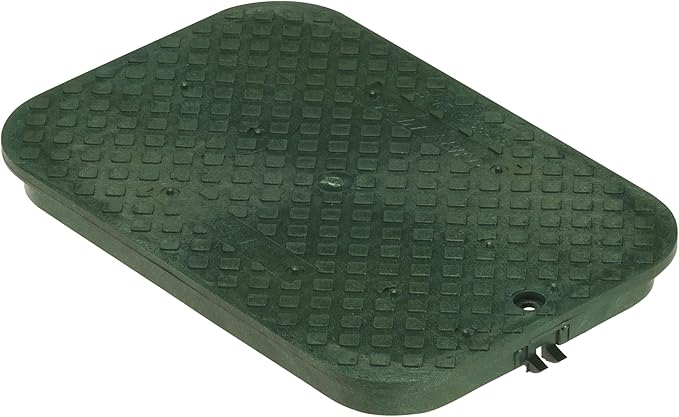 Rain Bird CPVBSTDEXT Professional Series 6" Extension Rectangular Sprinkler Valve Box, Black with Green Lid, 19" High
