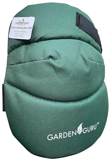 GARDEN GURU Cushioned Gardening Knee Pads with Adjustable Straps - Soft Inner Liner, Ultra Comfort Padding, Garden Kneelers for Yard Work, Cleaning, Household Chores, Roofing, and More 1 Pack