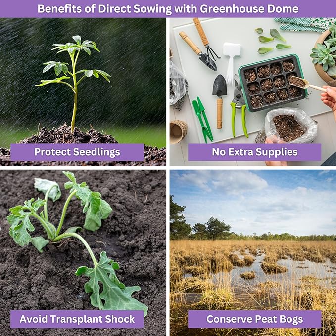 Flower Garden Kit with Grow Rings, Greenhouse Germination Domes, Seeds, Markers, Instructions – Gardening Gift for Mom, Teachers, Women, and Men – Made in USA