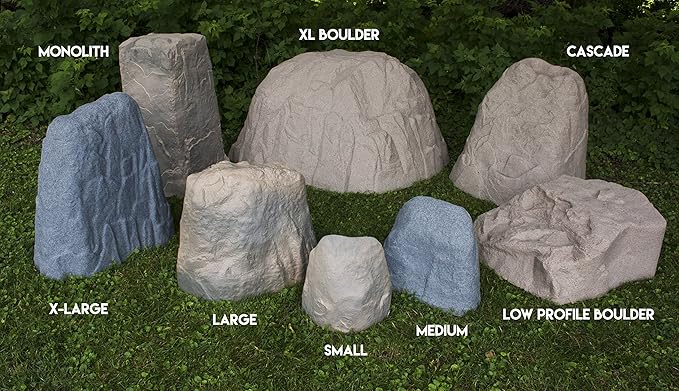 Emsco Group 2235 Natural Sandstone Appearance Utility Cover – Lightweight – Easy to Install Tall Monolith Landscape Rock