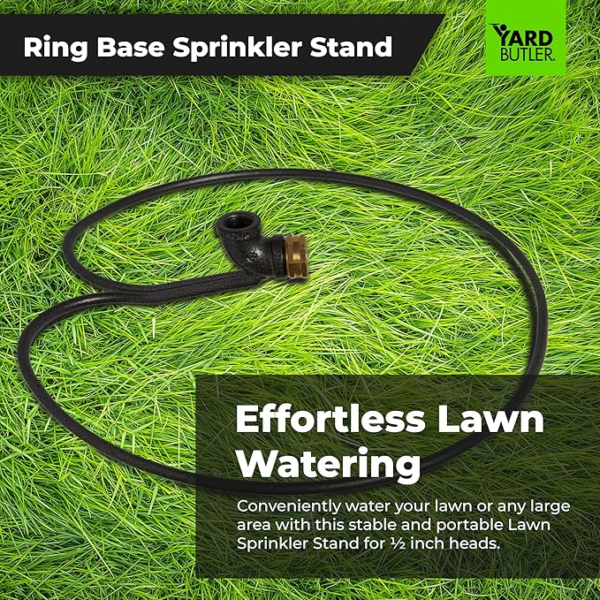 Yard Butler Ring Base Sprinkler Stand - Durable Gardening Supplies for Lawn Care - Sturdy Design for Sprinkler Stability - Water Lawn & Garden Evenly - 1/2" Head